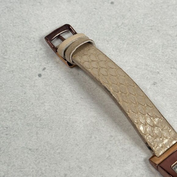 Anne Klein Watch Womens 20mm Rectangle Brown Bronze Tone MOP Dial New Battery - Picture 6 of 12